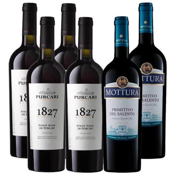 4 Purcari 1827 Pinot Noir + 2 Mottura Primitivo Del Salento